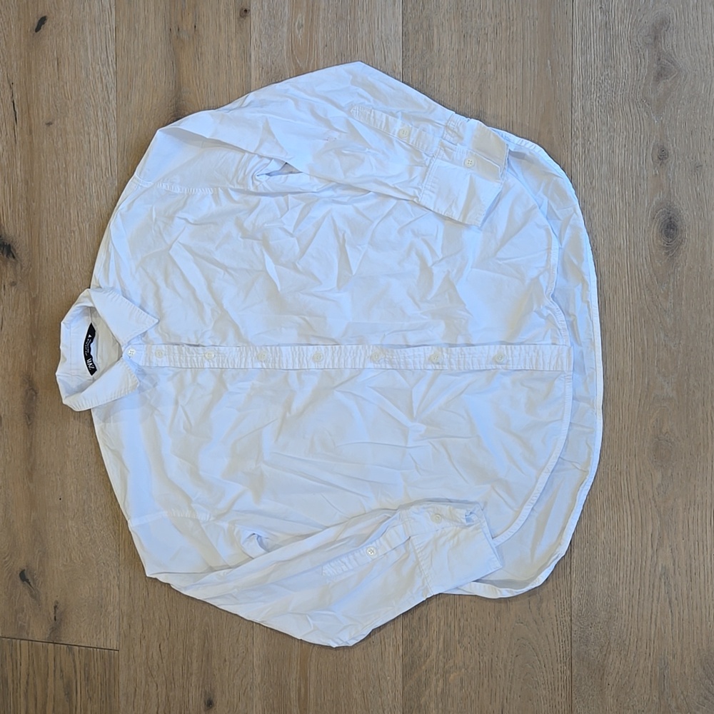 Zara Women's Medium White Collared Button-down Shirt